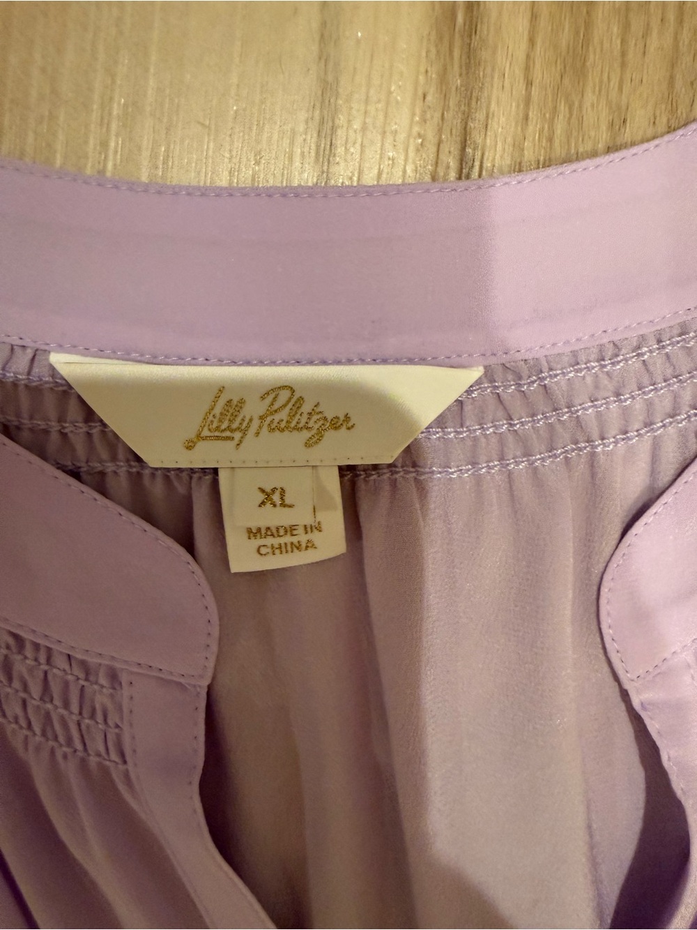 Lilly Pulitzer Lavender Button-Front Blouse - Picture 3 of 4